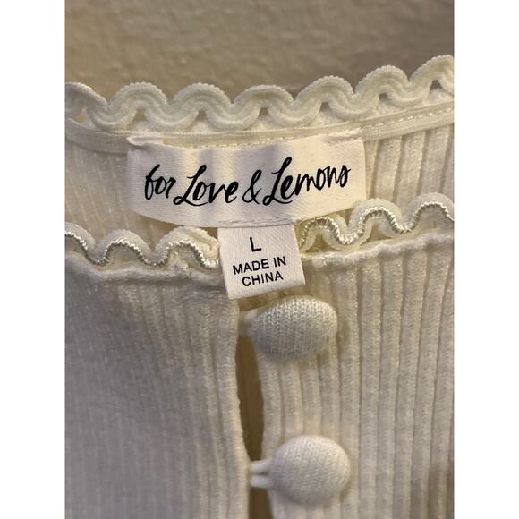 NWOT!! For Love and Lemons Pointelle Knit Cropped Tank L - Picture 6 of 7